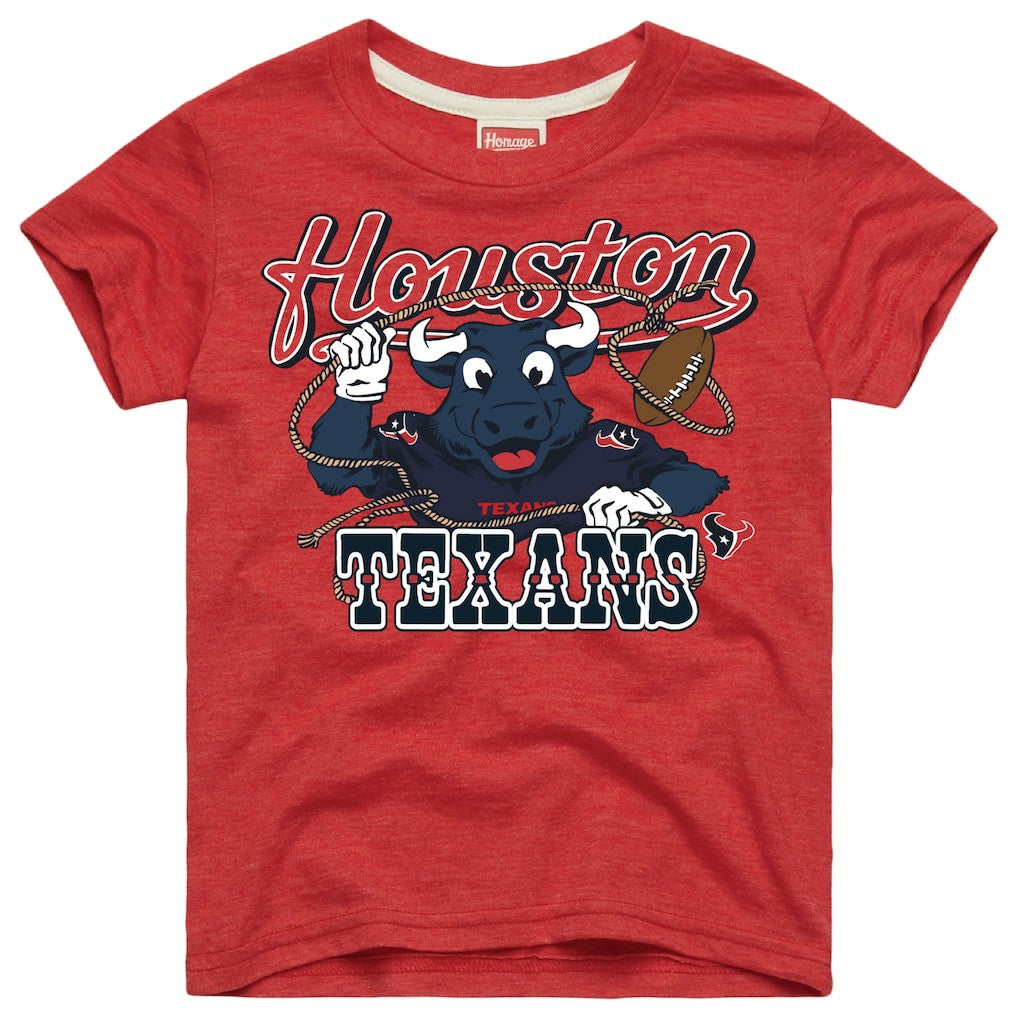 Houston Texans Homage Youth Toro Lasso Tri-Blend T-Shirt - Red T-shirts