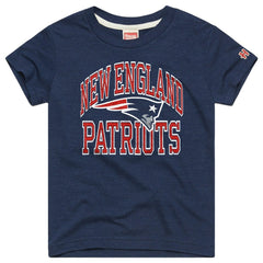New England Patriots Homage Youth Arch Tri-Blend T-Shirt - Navy T-shirts
