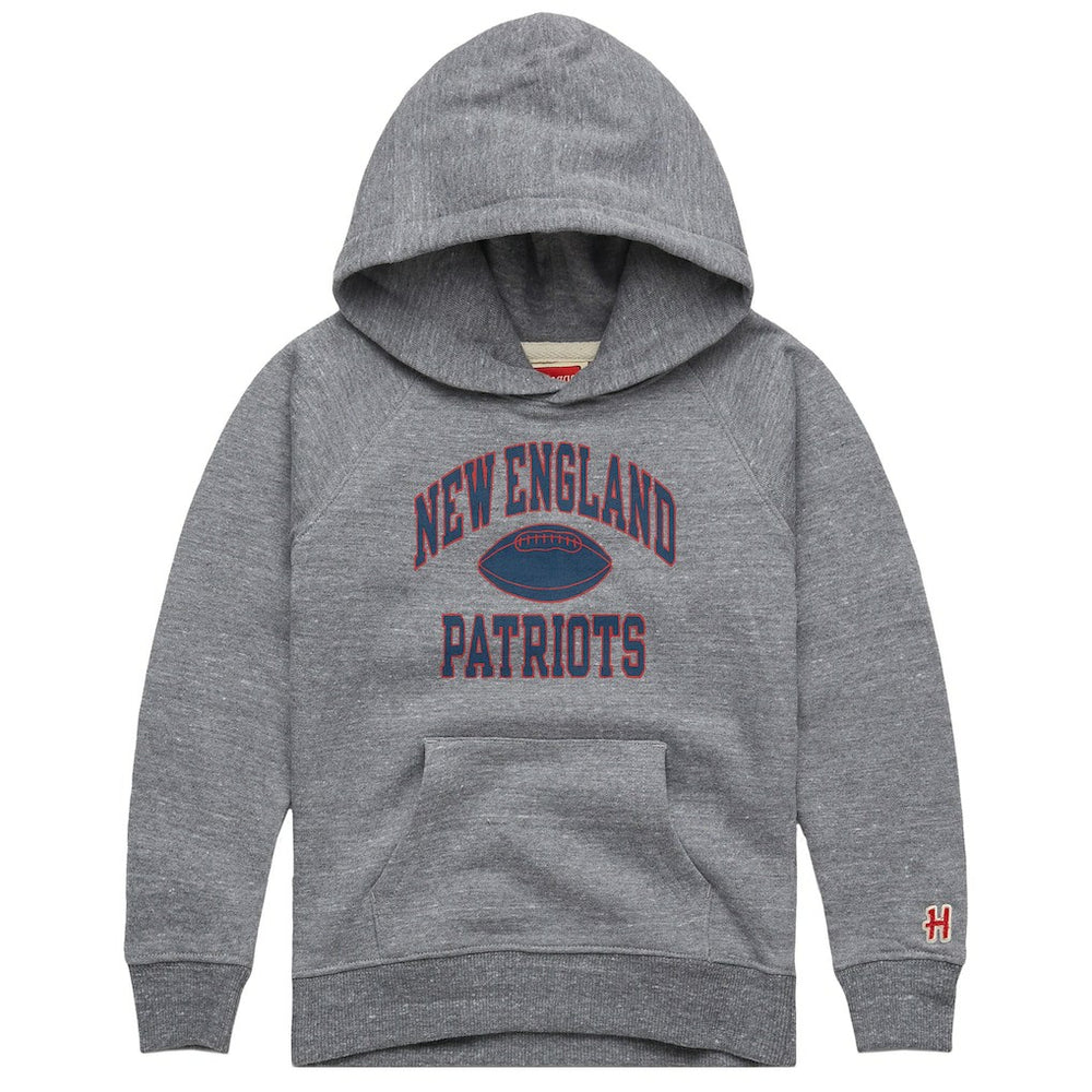 New England Patriots Homage Youth Gridiron Tri-Blend Hoodie - Gray Hoodies