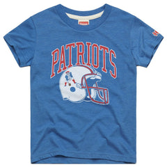 New England Patriots Homage Youth Helmet Retro Tri-Blend T-Shirt - Royal T-shirts
