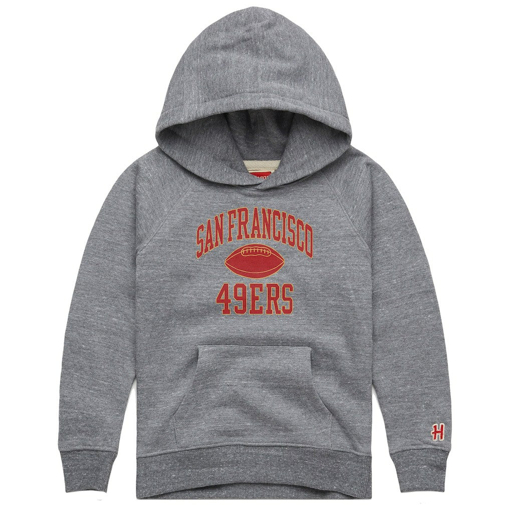 San Francisco 49ers Homage Youth Gridiron Tri-Blend Hoodie - Gray Hoodies