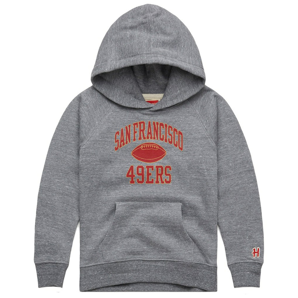 San Francisco 49ers Homage Youth Gridiron Tri-Blend Hoodie - Gray Hoodies