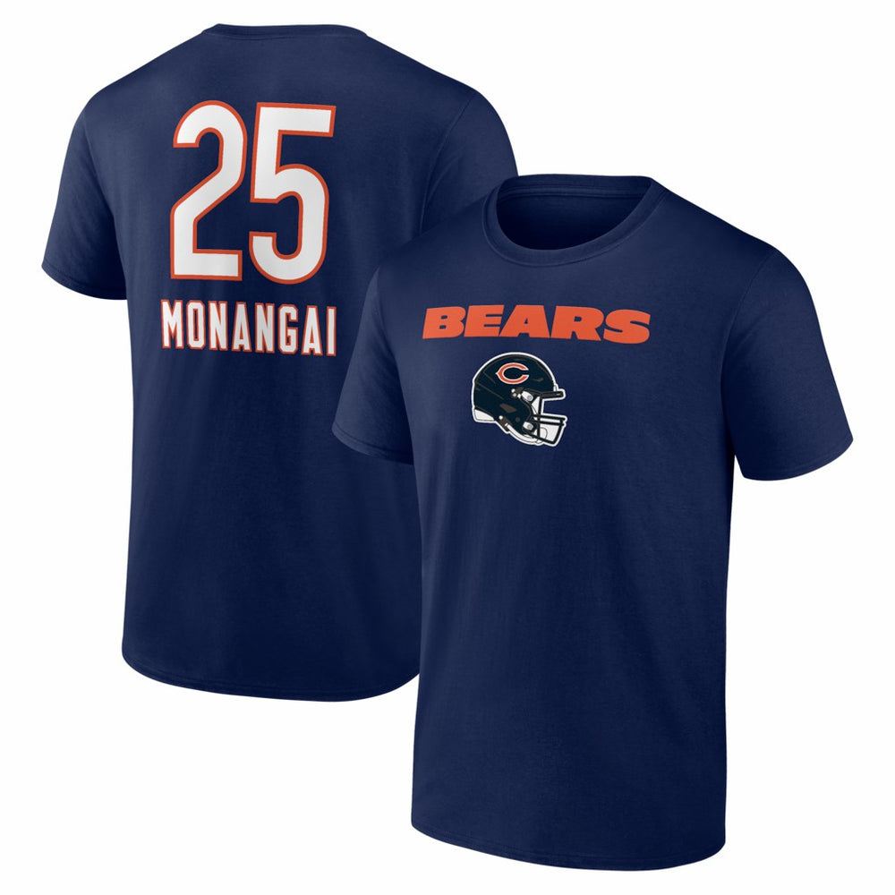 Kyle Monangai Chicago Bears Team Wordmark T-Shirt - Navy T-shirts