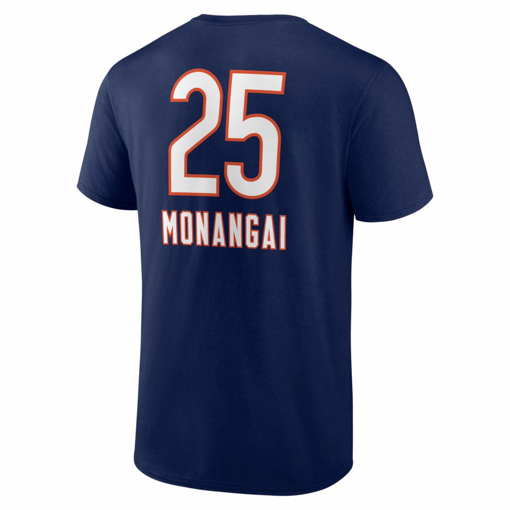 Kyle Monangai Chicago Bears Team Wordmark T-Shirt - Navy T-shirts