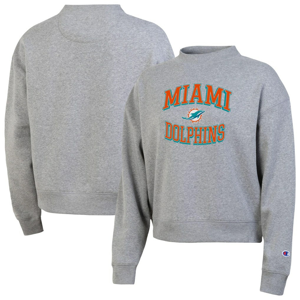 Miami Dolphins Champion Women's Triumph Tri-Blend Sweatshirt - Gray Sweatshirts