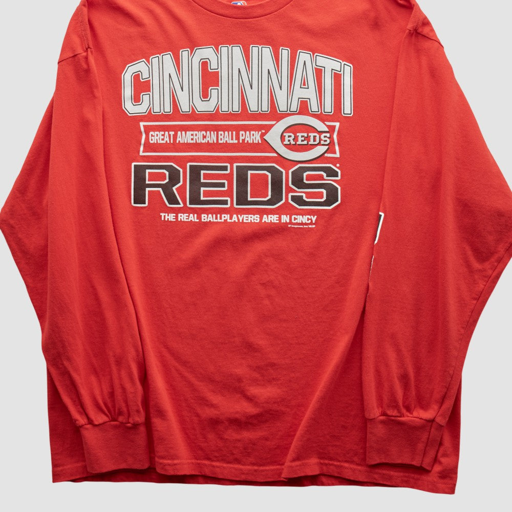 Cincinnati Reds Genuine Merchandise 2000s Long Sleeve T-shirt - Red - XVintage T-shirts