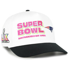 New England Patriots '47 Super Bowl LX Stacked Hitch Adjustable Hat - White/Black Hats