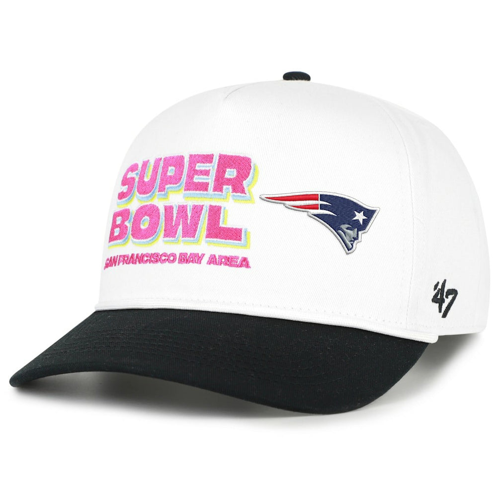 New England Patriots '47 Super Bowl LX Stacked Hitch Adjustable Hat - White/Black Hats