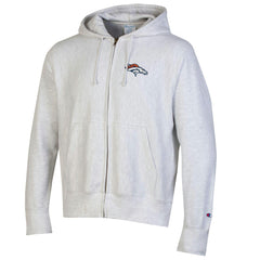 Denver Broncos Champion Reverse Weave Full-Zip Hoodie - Gray Hoodies