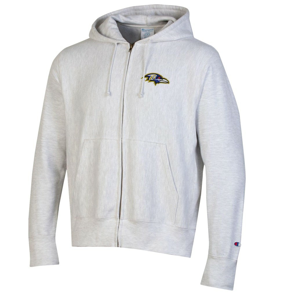 Baltimore Ravens Champion Reverse Weave Full-Zip Hoodie - Gray Hoodies