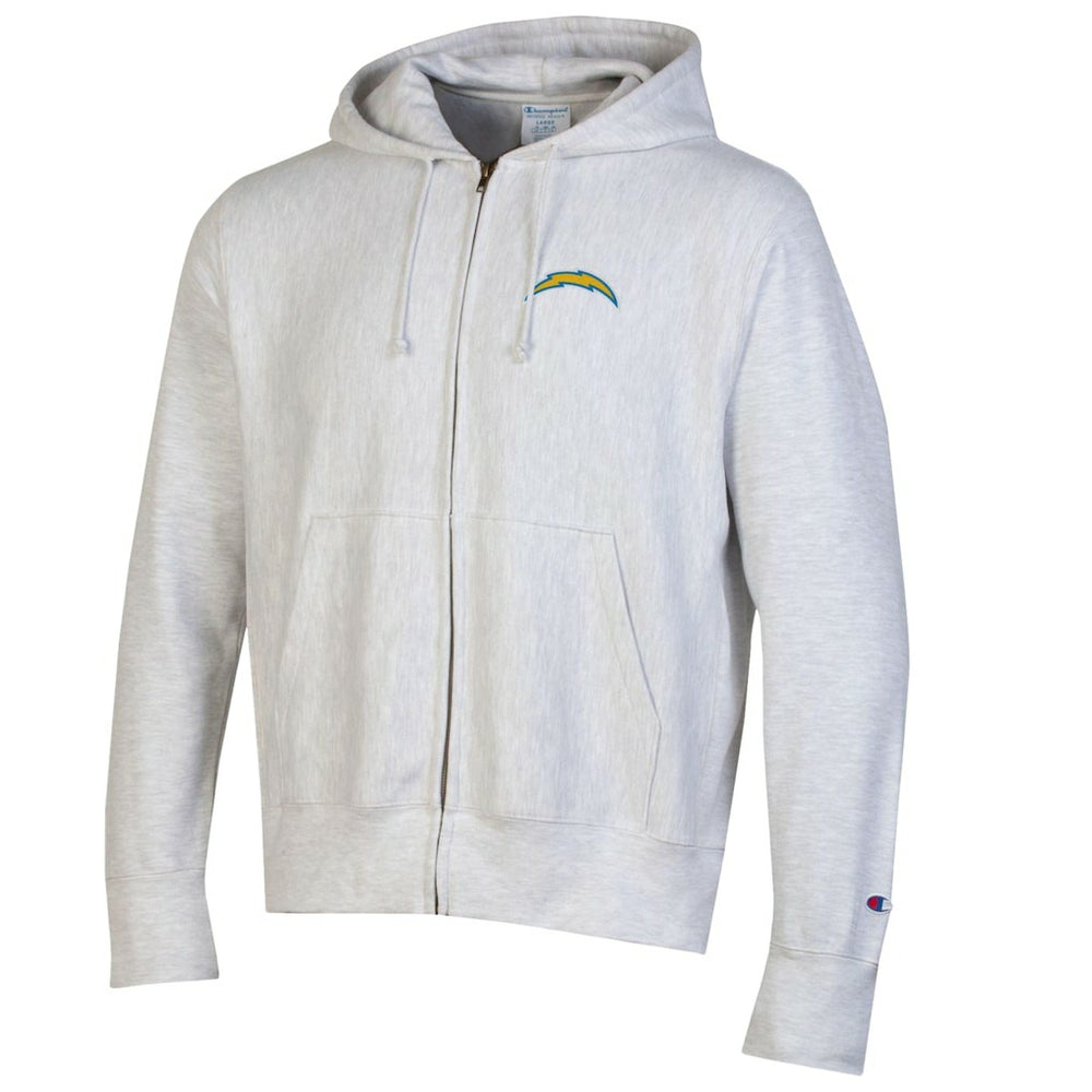Los Angeles Chargers Champion Reverse Weave Full-Zip Hoodie - Gray Hoodies