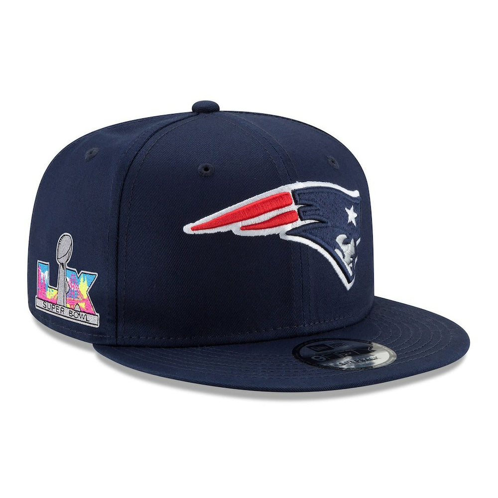 New England Patriots New Era Super Bowl LX Side Patch 9FIFTY Snapback Hat - Navy Hats