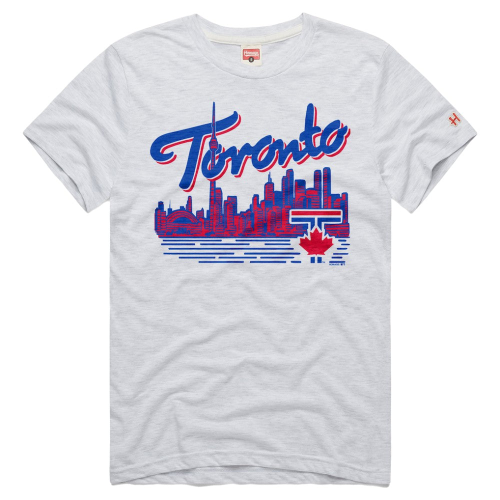 Toronto Blue Jays Homage Tri-Blend Hyperlocal T-Shirt - Ash T-shirts