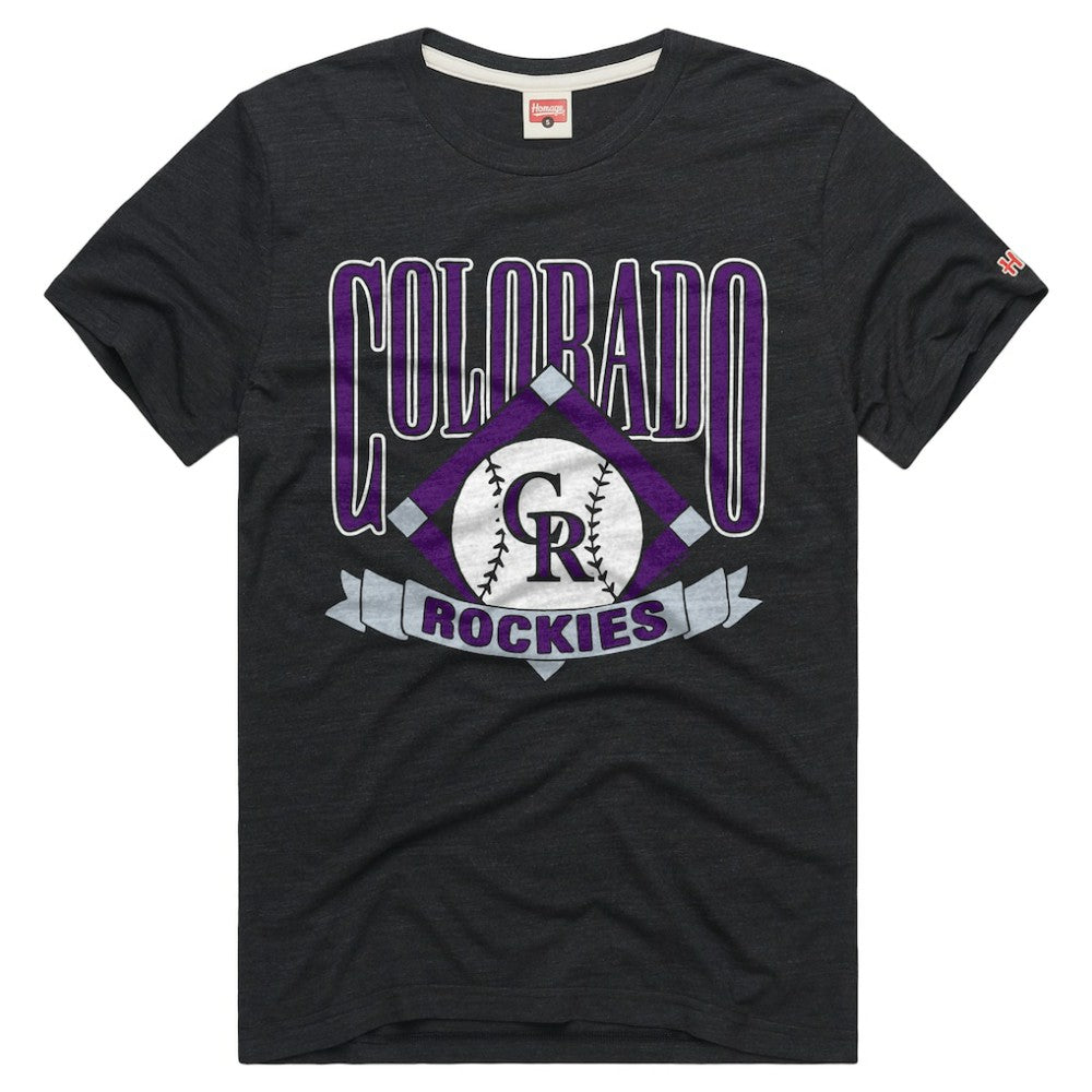Colorado Rockies Homage Tri-Blend Hyperlocal T-Shirt - Charcoal T-shirts