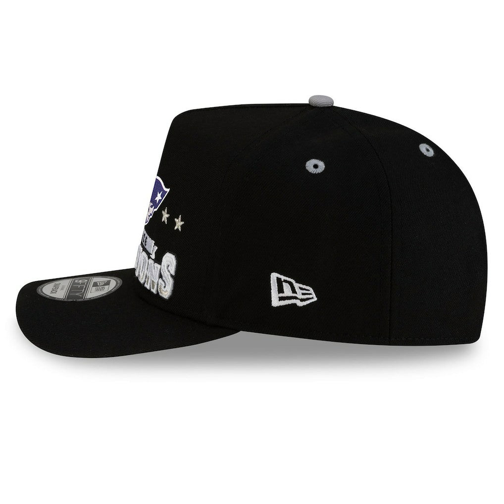 New England Patriots New Era 2025 AFC Champions Locker Room Trophy Collection A-Frame 9FIFTY Snapback Hat - Black Hats