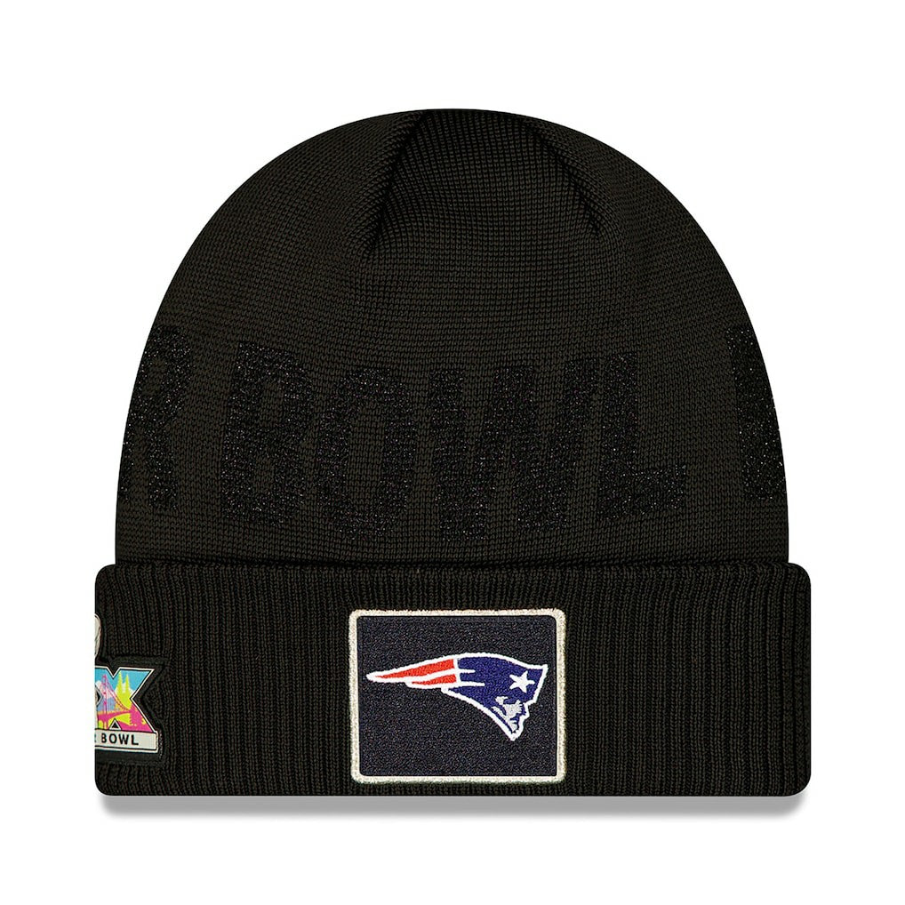 New England Patriots New Era Super Bowl LX Opening Night Cuffed Knit Hat - Black Hats