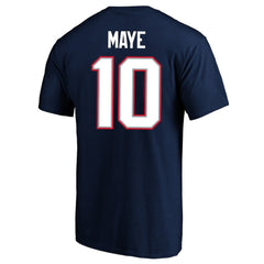 Drake Maye New England Patriots Super Bowl LX Patch Big & Tall Name & Number T-Shirt - Navy T-shirts