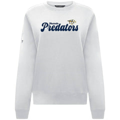 Nashville Predators Levelwear Women's Yvette Big Script Tri-Blend Sweatshirt - White | US 203809123