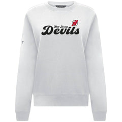 New Jersey Devils Levelwear Women's Yvette Big Script Tri-Blend Sweatshirt - White | US 203809124