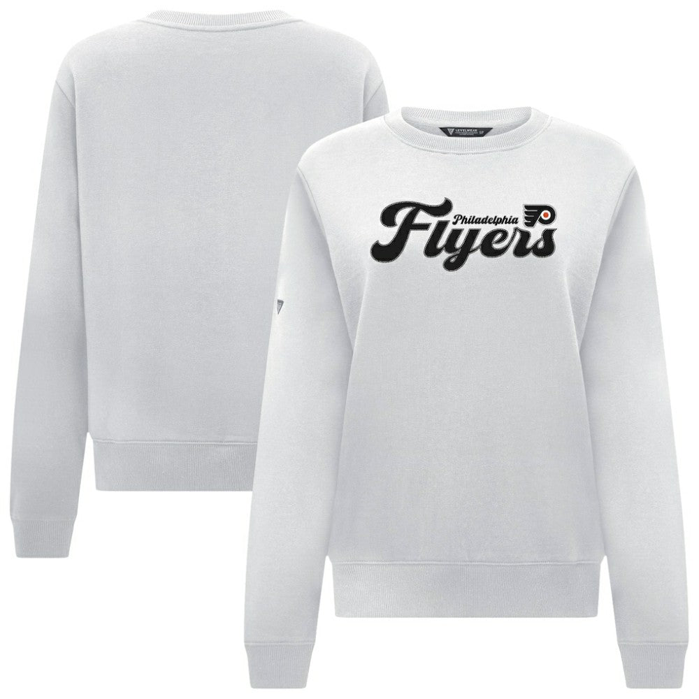 Philadelphia Flyers Levelwear Women's Yvette Big Script Tri-Blend Sweatshirt - White | US 203809127