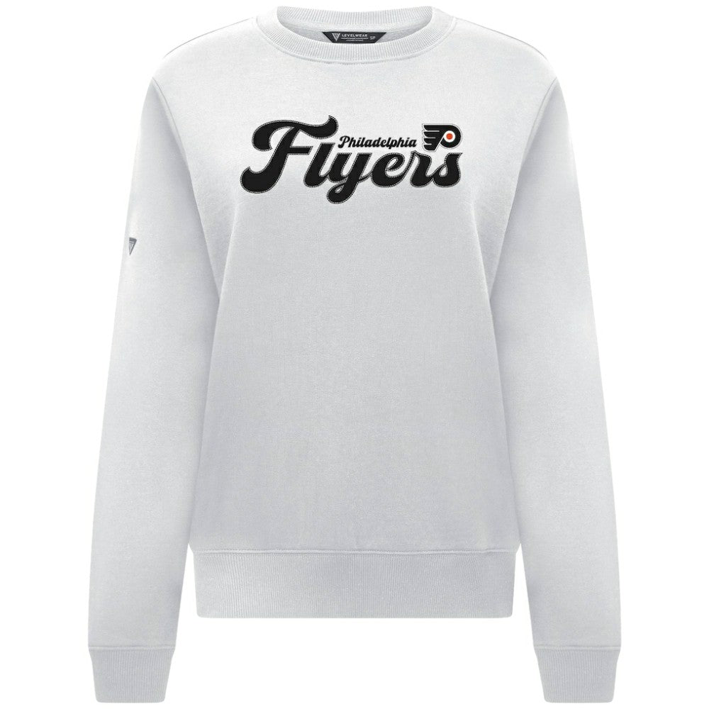 Philadelphia Flyers Levelwear Women's Yvette Big Script Tri-Blend Sweatshirt - White | US 203809127