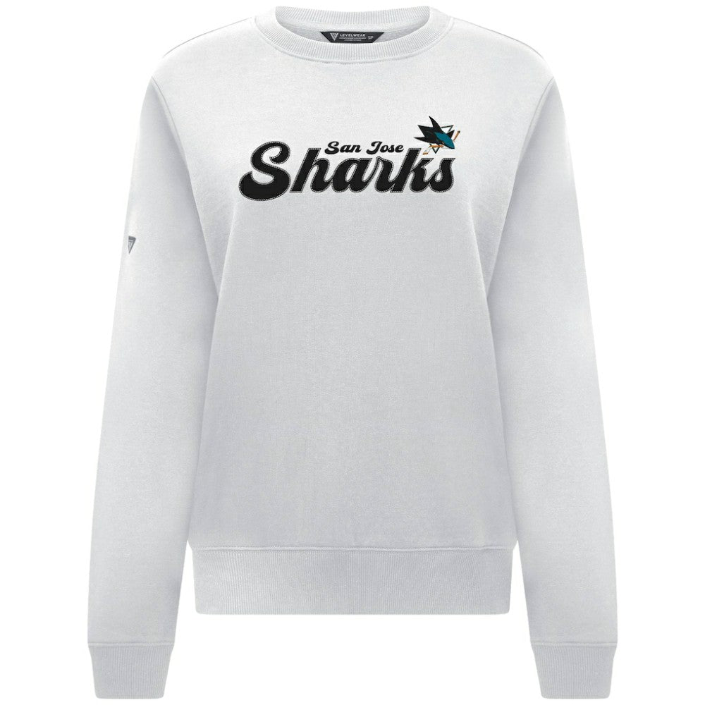San Jose Sharks Levelwear Women's Yvette Big Script Tri-Blend Sweatshirt - White | US 203809129
