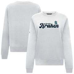 Seattle Kraken Levelwear Women's Yvette Big Script Tri-Blend Sweatshirt - White | US 203809130