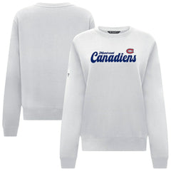 Montreal Canadiens Levelwear Women's Yvette Big Script Tri-Blend Sweatshirt - White | US 203809131