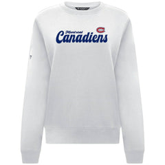 Montreal Canadiens Levelwear Women's Yvette Big Script Tri-Blend Sweatshirt - White | US 203809131