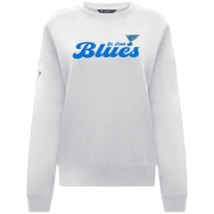 St. Louis Blues Levelwear Women's Yvette Big Script Tri-Blend Sweatshirt - White | US 203809132