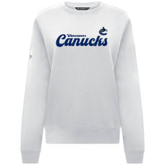 Vancouver Canucks Levelwear Women's Yvette Big Script Tri-Blend Sweatshirt - White | US 203809136