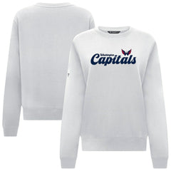 Washington Capitals Levelwear Women's Yvette Big Script Tri-Blend Sweatshirt - White | US 203809138
