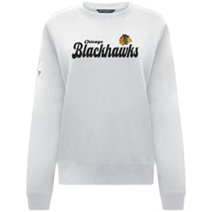 Chicago Blackhawks Levelwear Women's Yvette Big Script Tri-Blend Sweatshirt - White | US 203809139