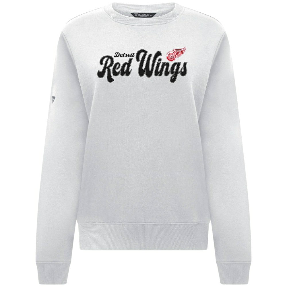 Detroit Red Wings Levelwear Women's Yvette Big Script Tri-Blend Sweatshirt - White | US 203809143