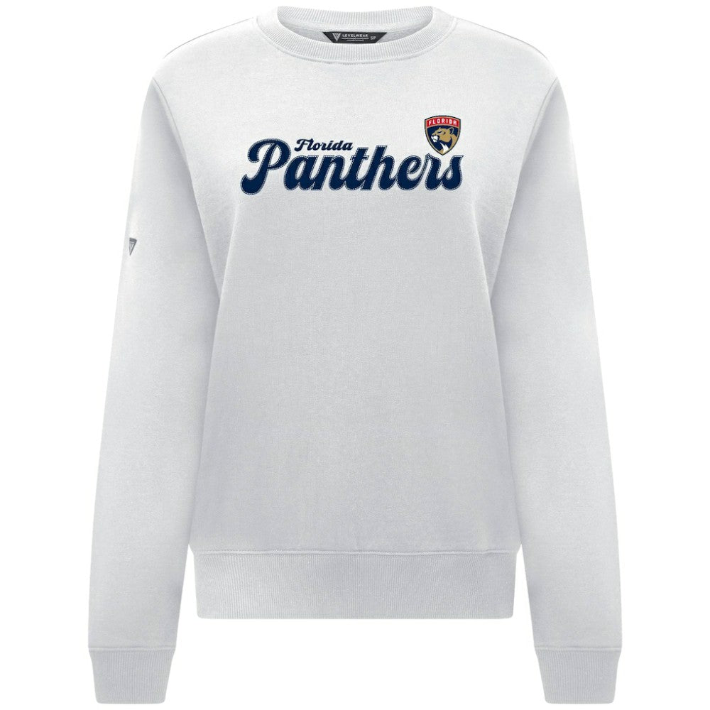 Florida Panthers Levelwear Women's Yvette Big Script Tri-Blend Sweatshirt - White | US 203809149