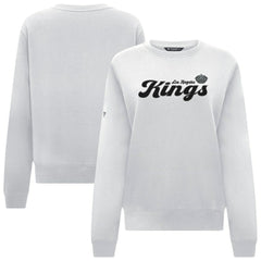 Los Angeles Kings Levelwear Women's Yvette Big Script Tri-Blend Sweatshirt - White | US 203809150