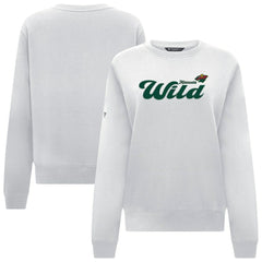 Minnesota Wild Levelwear Women's Yvette Big Script Tri-Blend Sweatshirt - White | US 203809151