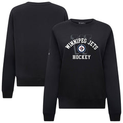 Winnipeg Jets Levelwear Women's Yvette Limelight Big Letter Sweatshirt - Black | US 203809159