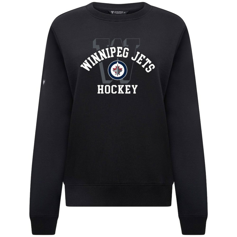 Winnipeg Jets Levelwear Women's Yvette Limelight Big Letter Sweatshirt - Black | US 203809159