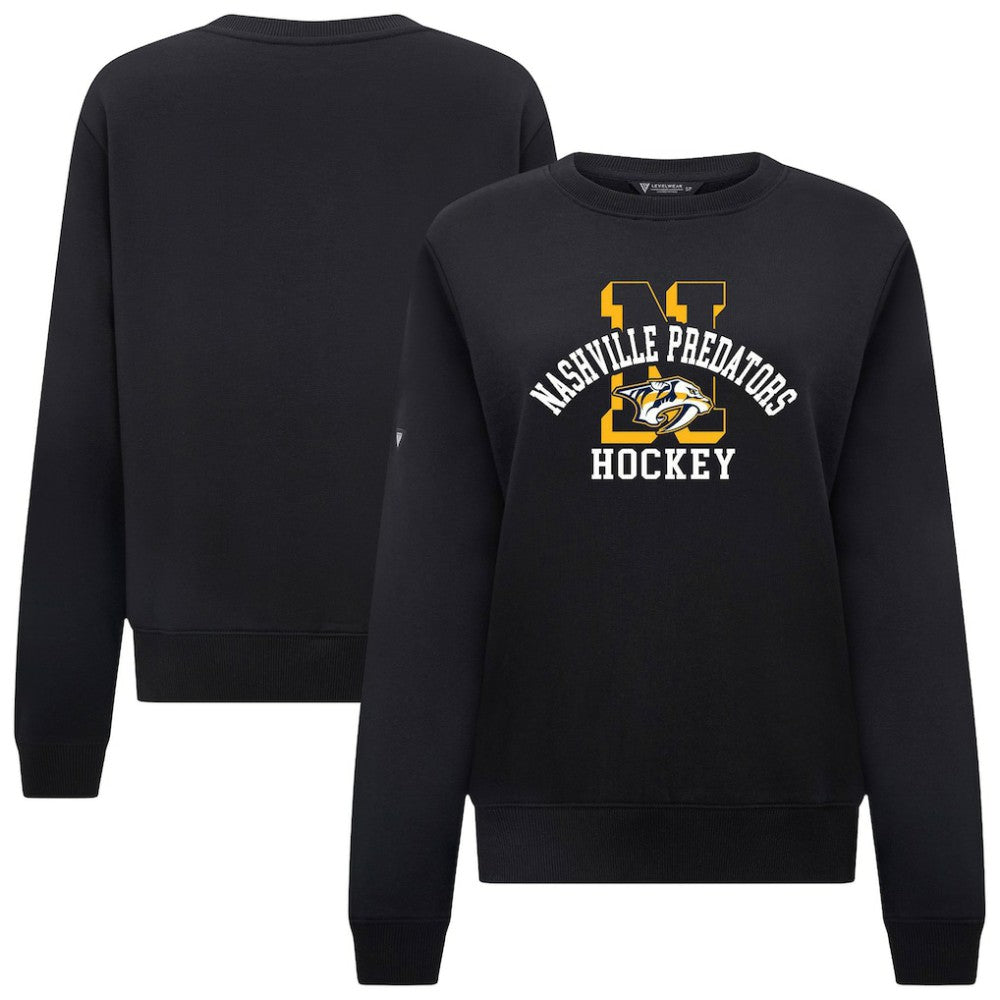 Nashville Predators Levelwear Women's Yvette Limelight Big Letter Sweatshirt - Black | US 203809160