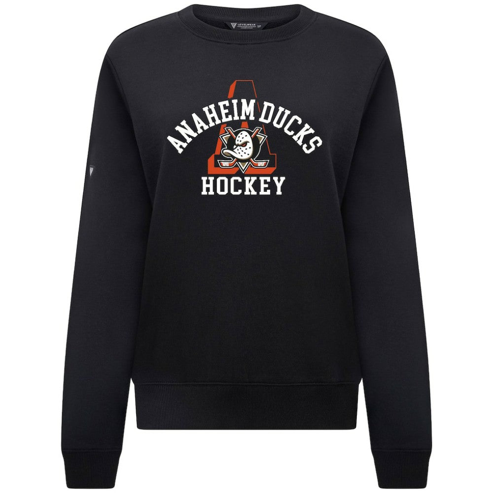 Anaheim Ducks Levelwear Women's Yvette Limelight Big Letter Sweatshirt - Black | US 203809161