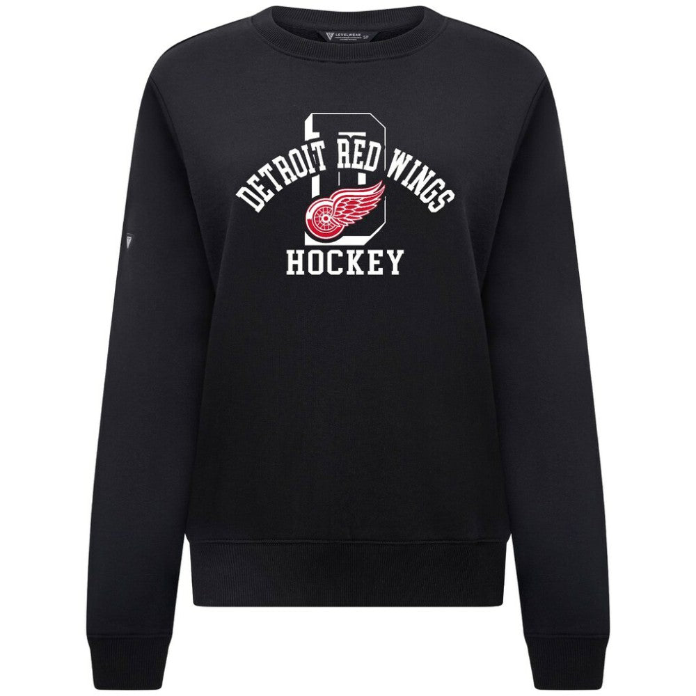Detroit Red Wings Levelwear Women's Yvette Limelight Big Letter Sweatshirt - Black | US 203809162