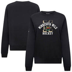 Minnesota Wild Levelwear Women's Yvette Limelight Big Letter Sweatshirt - Black | US 203809166