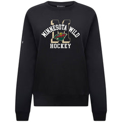 Minnesota Wild Levelwear Women's Yvette Limelight Big Letter Sweatshirt - Black | US 203809166