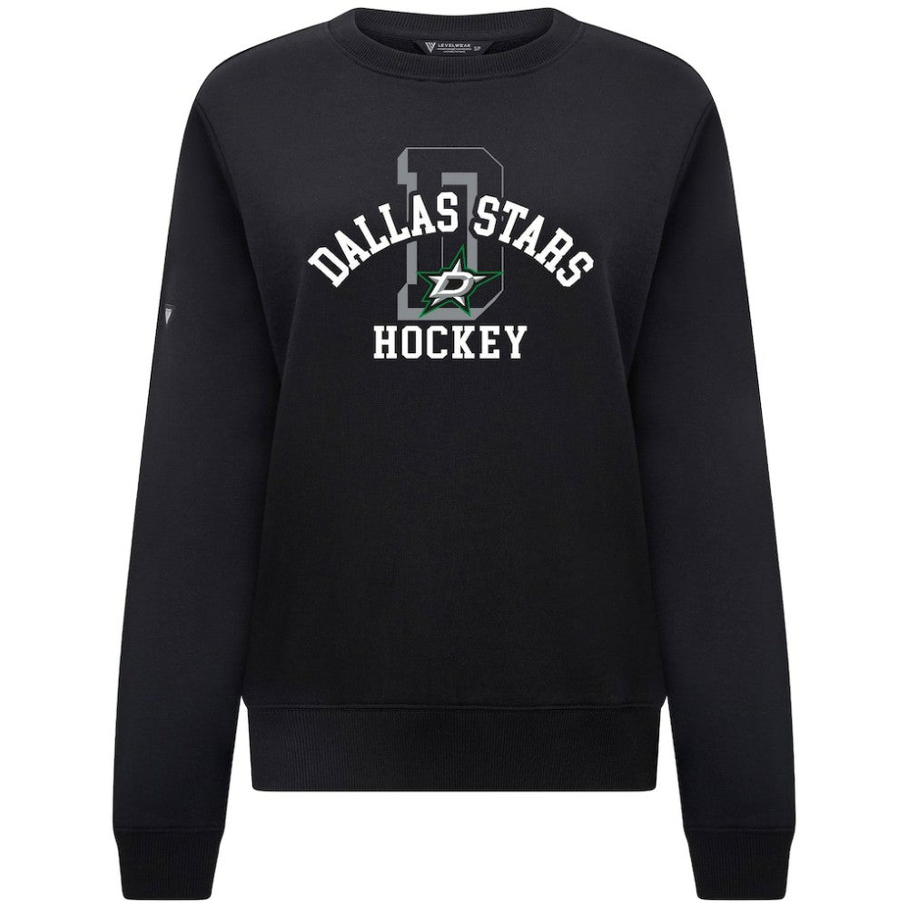 Dallas Stars Levelwear Women's Yvette Limelight Big Letter Sweatshirt - Black | US 203809167