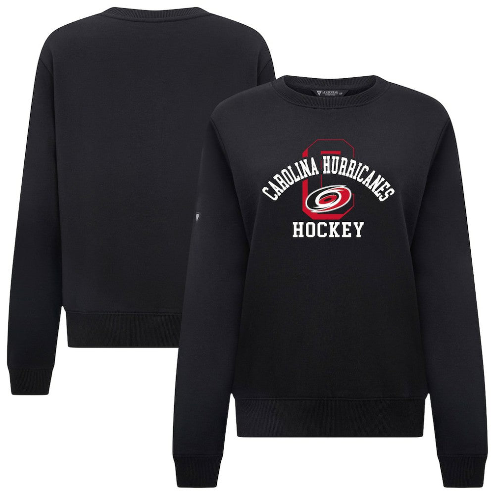 Carolina Hurricanes Levelwear Women's Yvette Limelight Big Letter Sweatshirt - Black | US 203809169
