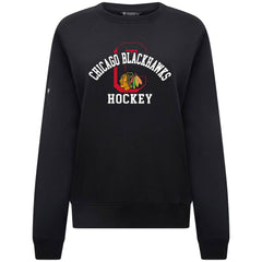 Chicago Blackhawks Levelwear Women's Yvette Limelight Big Letter Sweatshirt - Black | US 203809170