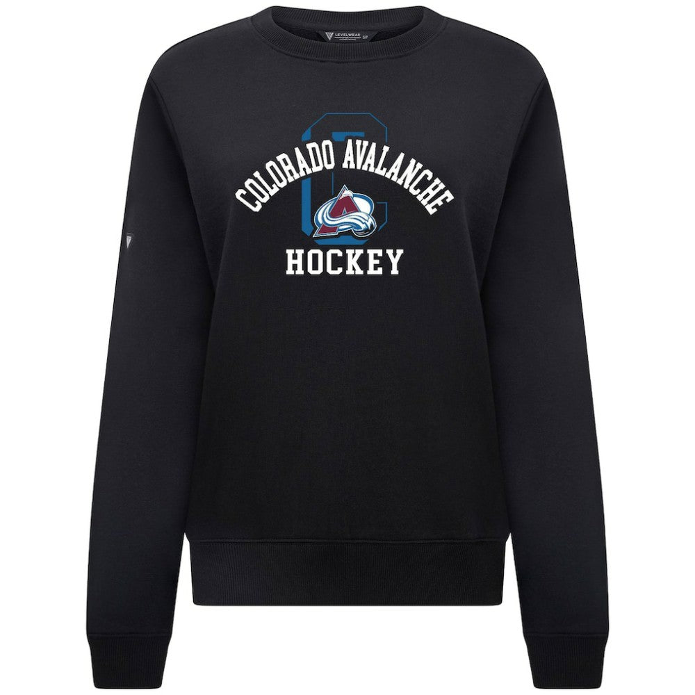 Colorado Avalanche Levelwear Women's Yvette Limelight Big Letter Sweatshirt - Black | US 203809171