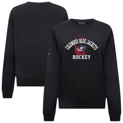 Columbus Blue Jackets Levelwear Women's Yvette Limelight Big Letter Sweatshirt - Black | US 203809173
