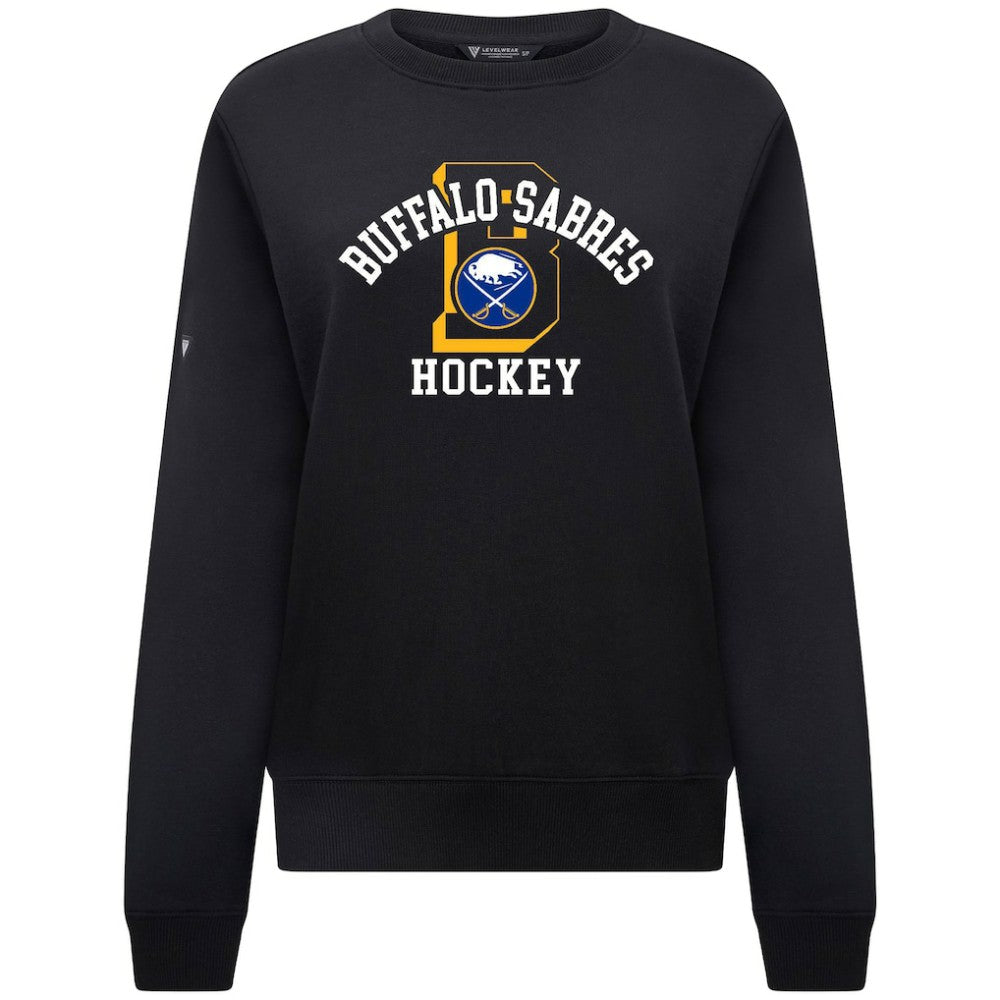 Buffalo Sabres Levelwear Women's Yvette Limelight Big Letter Sweatshirt - Black | US 203809174